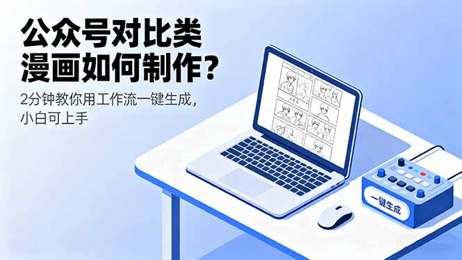 公众号对比类漫画如何制作？2分钟教你用工作流一键生成，小白可上手-路子网