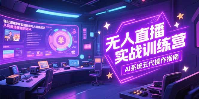 无人直播实操训练营，从设备搭建到话术，AI系统五代操作指南(7月更新-路子网