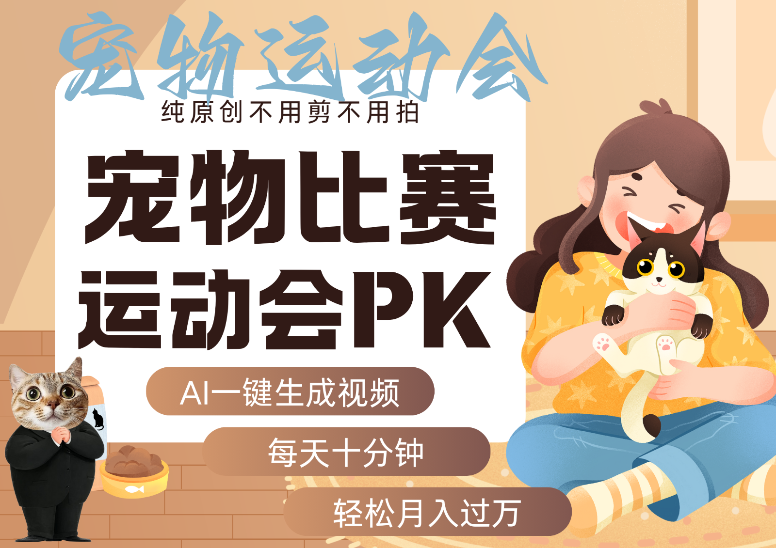 AI萌宠运动员跳水 射击 篮球 足球比赛 每天十分钟 附详细提示词文案库 代替做…-路子网