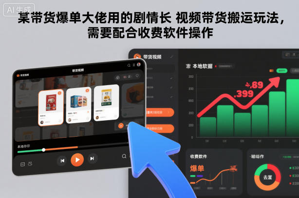 某带货爆单大佬用的剧情长视频带货搬运玩法，需要配合收费软件操作-路子网