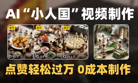 爆款1000W+播放微缩景观迷你小人国AI视频0成本制作全流程教学-路子网