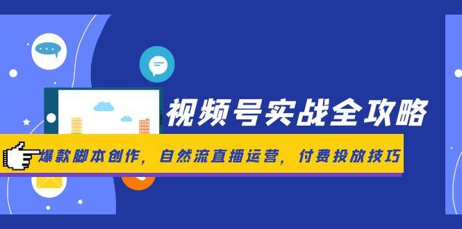 视频号实战全攻略，爆款脚本创作，自然流直播运营，付费投放技巧-路子网