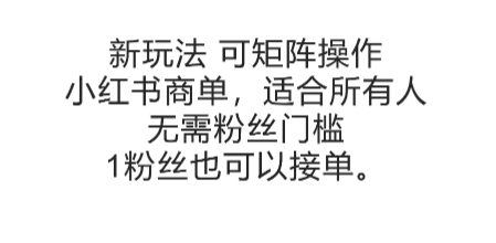 可矩阵操作，小红书商单新玩法，适合所有人，无需粉丝门槛，1粉丝也可以接单-路子网