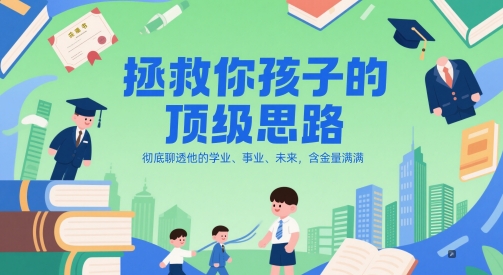 付费文章：拯救你孩子的顶级思路，彻底聊透他的学业、事业、未来，含金量满满-路子网