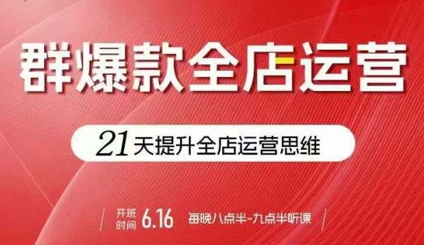 贾真电商群爆款全店运营，21天提升全店运营思维，起店、全店运营爆款不断-路子网