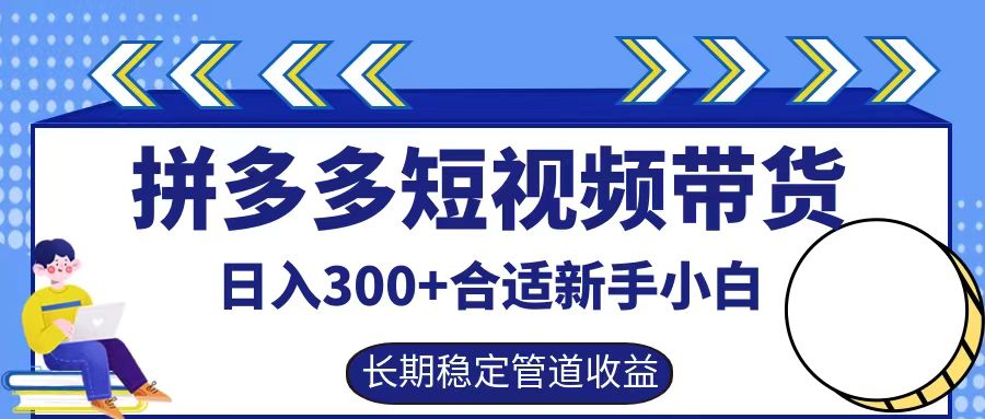 拼多多短视频带货日入300+，实操账户展示看就能学会-路子网