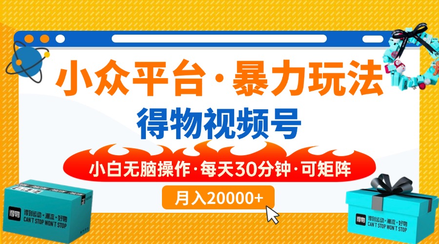 小众平台暴力玩法，一键搬运爆款视频，可矩阵小白无脑操作，每天30分钟…-路子网