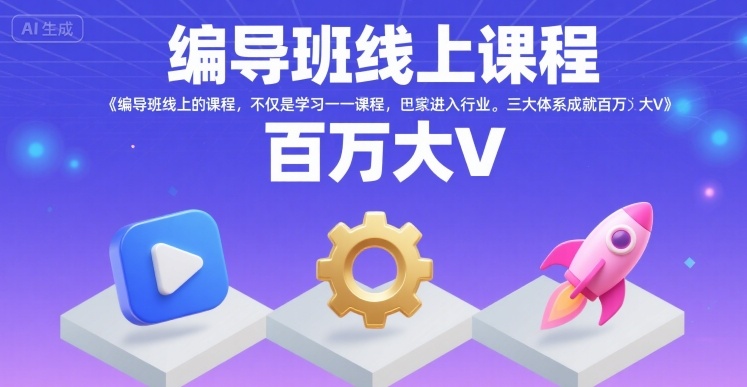 编导班线上课程，不仅是学习一门课程，更是进入一个行业，三大体系成就百万大V-路子网