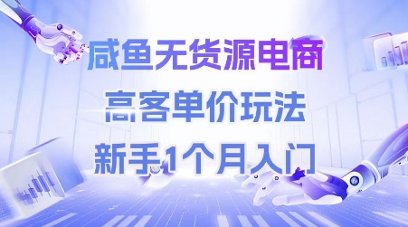 咸鱼无货源电商，高客单价玩法，新手1个月入门-路子网