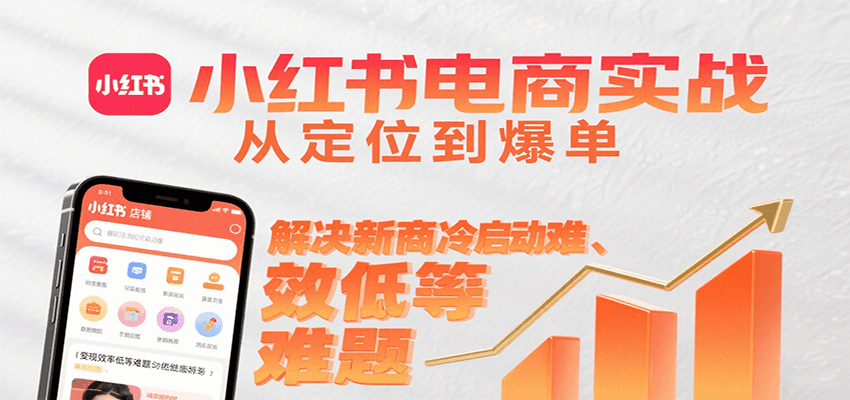 小红书电商实战，从定位到爆单解决新商冷启动难、变现效率低等难题-路子网