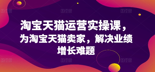淘宝天猫运营实操课，为淘宝天猫卖家，解决业绩增长难题-路子网