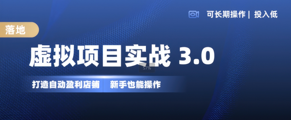 虚拟项目实战3.0，打造自动盈利店铺，可长期操作投入低，新手也能操作-路子网