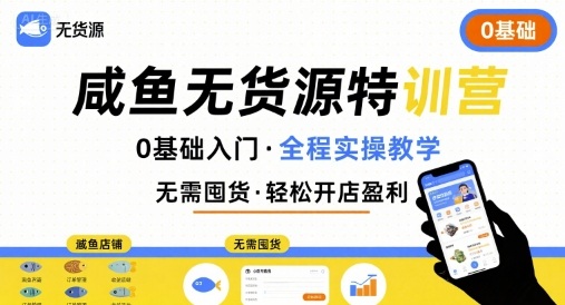 无货源特训营，0基础带你玩转咸鱼无货源-路子网