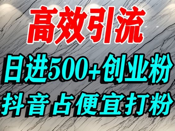 怎么打创业粉？抖音利用占便宜心理引流创业粉，单人日引500+精准流量-路子网