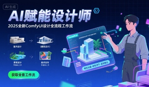 AI赋能设计师， 2025全新comfyui设计全流程工作流 ，室内-建筑-景观-美术，零基础直接上手-路子网