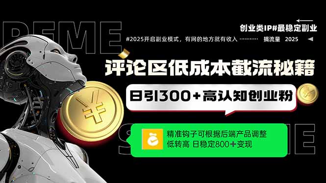 评论区低成本引流秘籍，精准钩子直击用户，单账号日增300+创业粉，日稳…-路子网