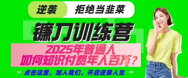 【网创项目终点站-镰刀训练营超级IP合伙人】25年普通人如何通过知识付费实现逆袭【揭秘】-路子网