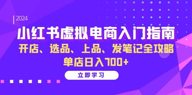 小红书虚拟电商入门指南：开店、选品、上品、发笔记全攻略 单店日入700+(更新)-路子网