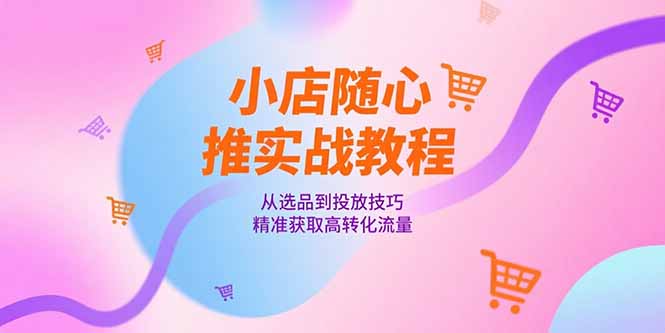 小店随心推实战教程，从选品到投放技巧，精准获取高转化流量-路子网