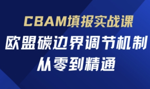 CBAM填报实战课，欧盟碳边界调节机制，从零到精通-路子网