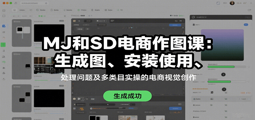 MJ和SD电商作图课：生成图、安装使用、处理问题及多类目实操的电商视觉创作-路子网