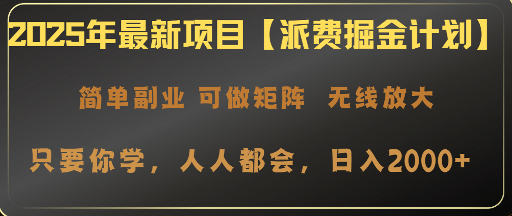 2025年最新项目【派费掘金计划】操作简单，日入2000+-路子网