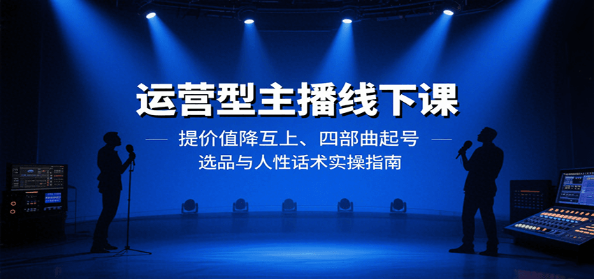 运营型主播线下课：提价值降互上、四部曲起号、选品与人性话术实操指南-路子网