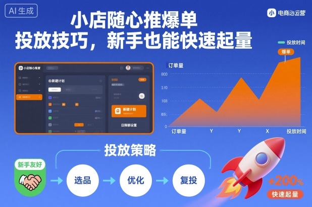 小店随心推爆单投放技巧，新手也能快速起量-路子网