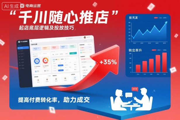 千川随心推起店底层逻辑及投放技巧，提高付费转化率，助力成交-路子网