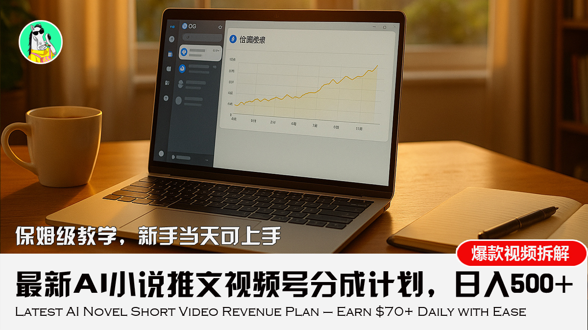 最新AI小说推文视频号分成计划，新手小白也能当天日入500+教程-路子网