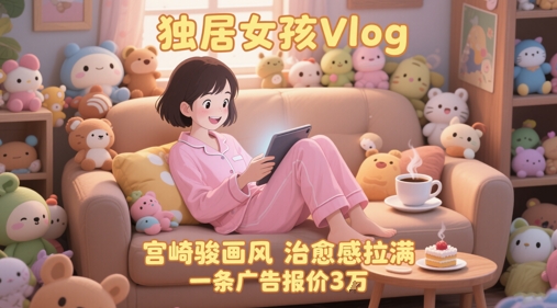 单个账号涨粉71W！用AI制作独居女孩Vlog，宫崎骏画风，治愈感拉满，一条广告报价3W-路子网