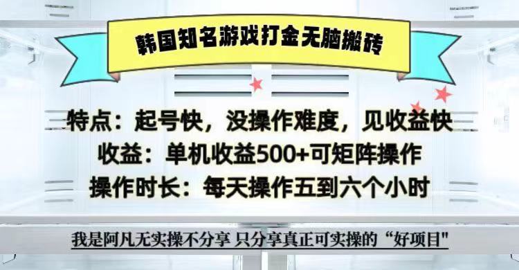 全网首发海外知名游戏打金无脑搬砖单机收益500+ 即做！即赚！当天见收益！-路子网