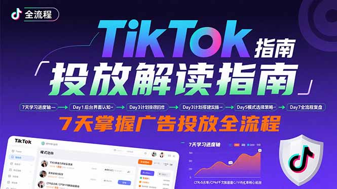 TikTok投放解读指南：后台操作/计划建立/模式选择，7天掌握广告投放全流程-路子网