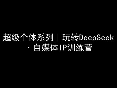 超级个体系列，玩转DeepSeek·自媒体IP训练营，deepseek教程-路子网